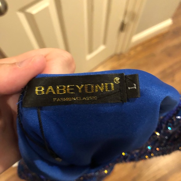 Flapper Style Blue Dress Size L - Picture 3 of 3